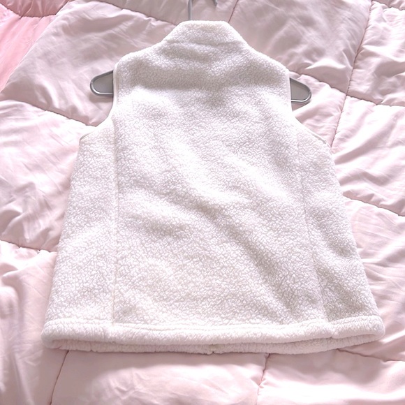 Croft borrow white petite small sweater fleece vest women’s sweater front zip - Picture 3 of 4